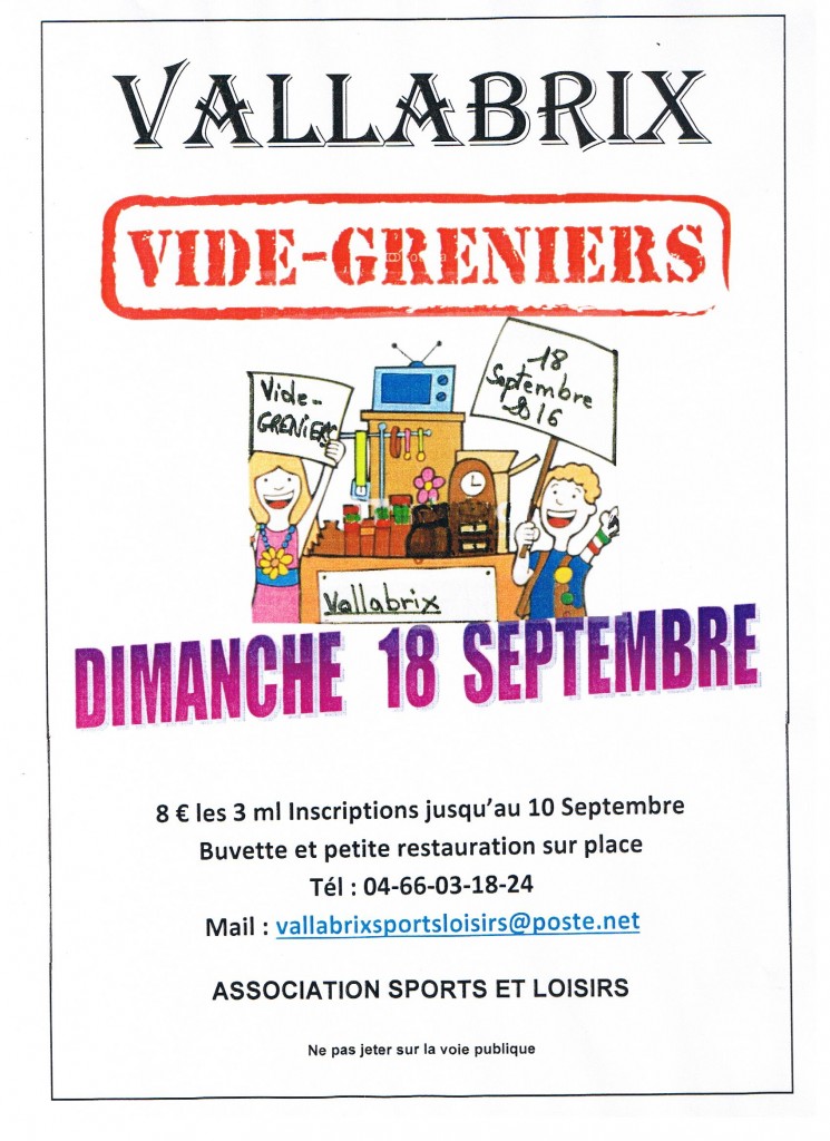 Affiche vide-grenier 18 sep